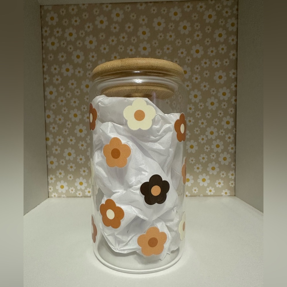 Floral Glass Tumbler